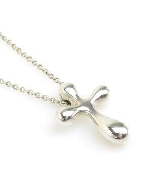 Auth Tiffany&Co. Small Cross Necklace #300092T12B
